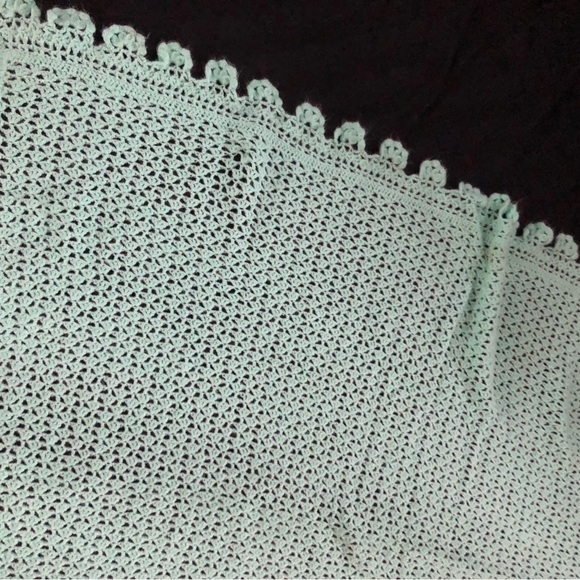 Mint Green Crocheted Blanket - Picture 6 of 8